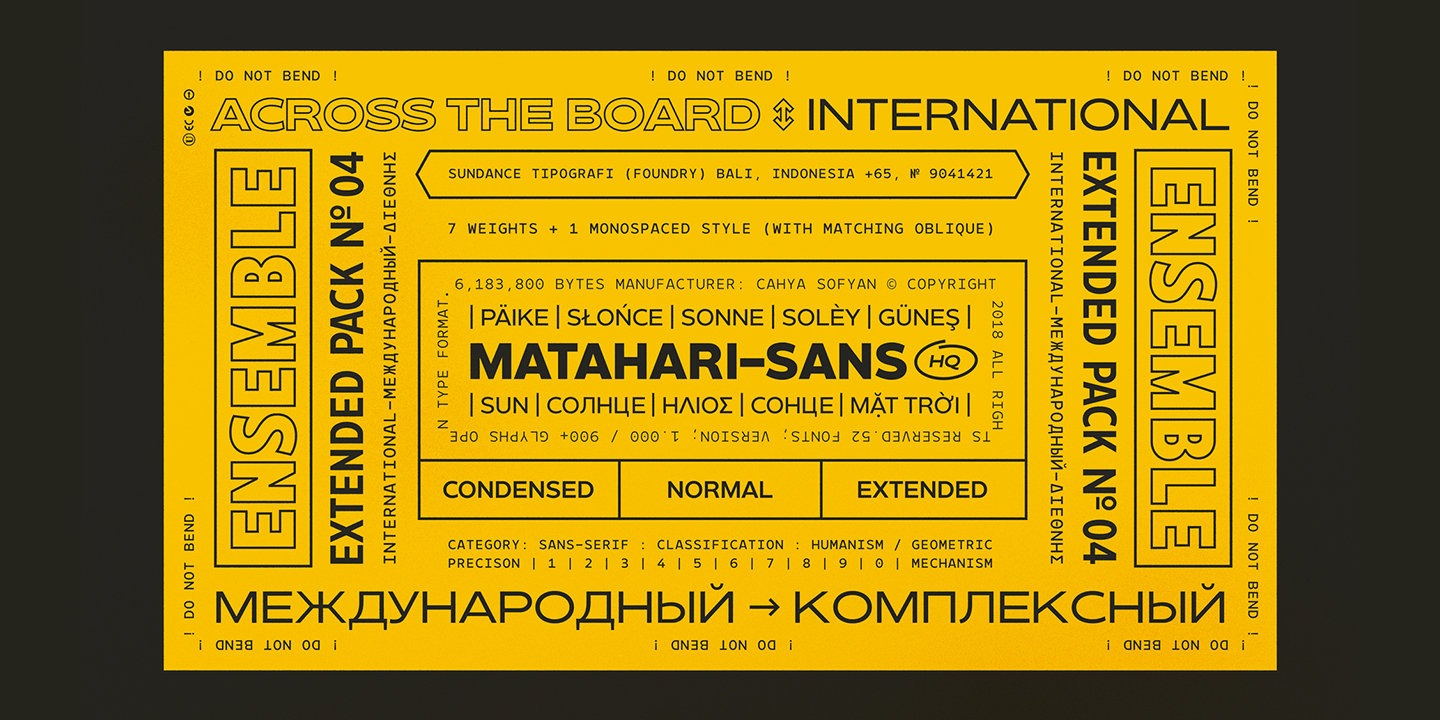 Пример шрифта Matahari Sans Condensed #10